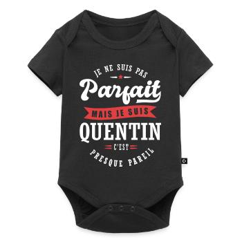 Quentin Parfait Cadeau prenom quentin - Body à manches courtes Premium Bébé - noir - Devant