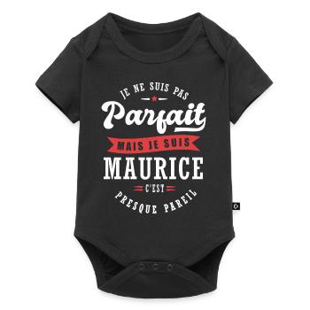 Maurice Parfait Cadeau prenom maurice - Body à manches courtes Premium Bébé - noir - Devant