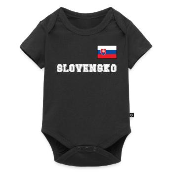 Slovakia jersey look - SLOVENSKO with flag flag - Baby Premium short-sleeve bodysuit - black - Front