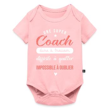 Super coach cadeau coach retraite une super coach - Body à manches courtes Premium Bébé - rose - Devant