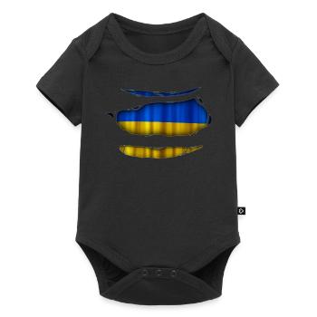 Ukraine Drapeau Ripped 017 - Body à manches courtes Premium Bébé - noir - Devant