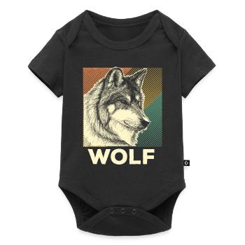 Wolf wolves dog animal nature animal welfare gift - Baby Premium short-sleeve bodysuit - black - Front