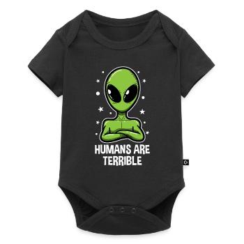 UFO Alien Extraterrestre Alien Tête Cadeau - Body à manches courtes Premium Bébé - noir - Devant