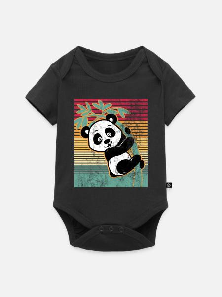 panda - Baby Premium short-sleeve bodysuit - black
