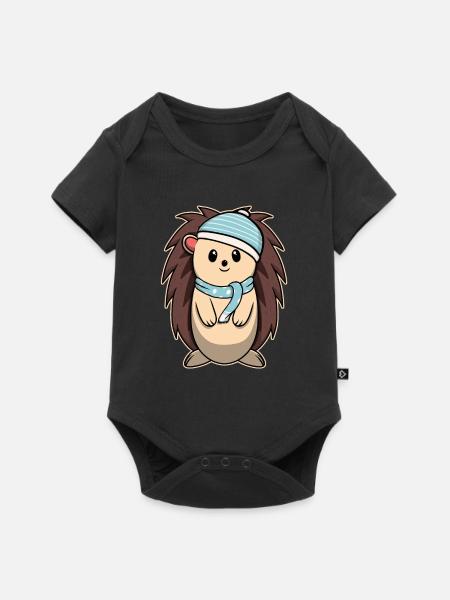 Süßes Tier Baby Igel - Baby Premium Kurzarmbody - Schwarz