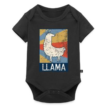 lama - Baby Premium short-sleeve bodysuit - black - Front