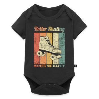 roller skates - Baby Premium Kurzarmbody - Schwarz - Vorne
