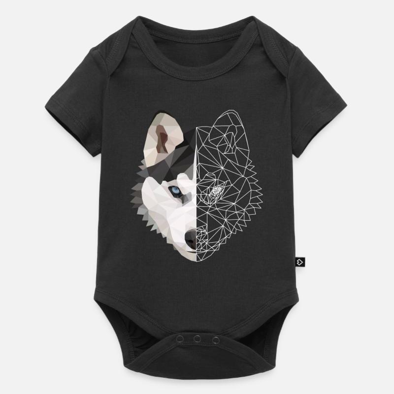 Husky Polygon Hund Eis Schnee Tierliebe Geschenk - Baby Premium Kurzarmbody - Schwarz