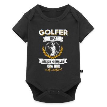 golfen golfer opa geschenk - Baby Premium Kurzarmbody - Schwarz - Vorne