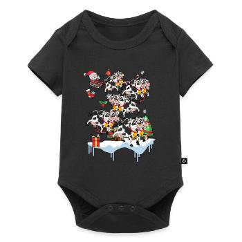 Vache vache fermier santa cadeau de noël - Body à manches courtes Premium Bébé - noir - Devant
