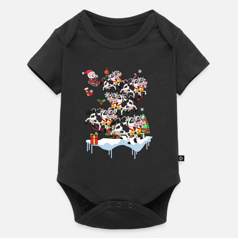 Vache vache fermier santa cadeau de noël - Body à manches courtes Premium Bébé - noir