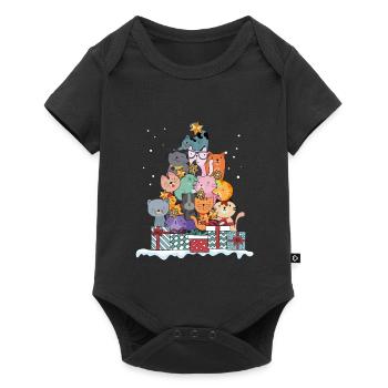 Katze Kätzchen Maine Coon Weihnachten Geschenk - Baby Premium Kurzarmbody - Schwarz - Vorne