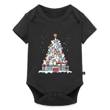 Hase Kaninchen Karnickel Weihnachten Geschenk - Baby Premium Kurzarmbody - Schwarz - Vorne