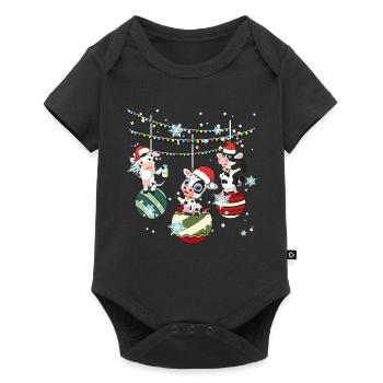 Kuh Kühe Landwirt Bauer Weihnachten Geschenk - Baby Premium Kurzarmbody - Schwarz - Vorne