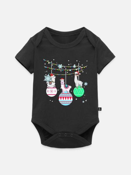 Llama Alpaca Vikunja Cadeau De Noël - Body à manches courtes Premium Bébé - noir