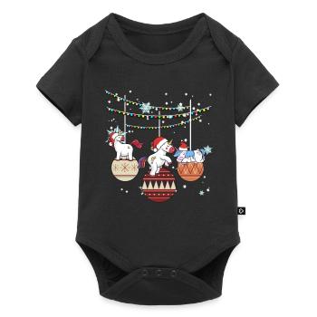 Unicorn Unicorns Santa Christmas Gift - Baby Premium short-sleeve bodysuit - black - Front