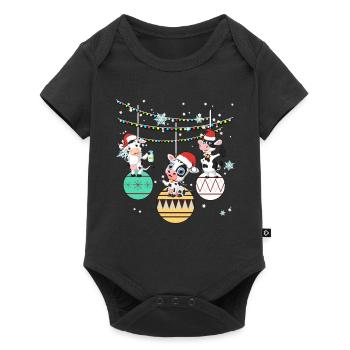 Cow cows farmer farmer Christmas gift - Baby Premium short-sleeve bodysuit - black - Front