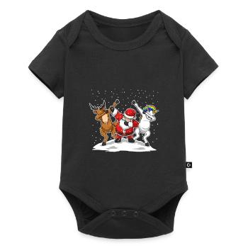 Dabbing Dab Santa Unicorn Reindeer Gift Xmas - Baby Premium short-sleeve bodysuit - black - Front