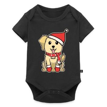 Süßes Tier Baby Hunde Welpe Golden Retriever - Baby Premium Kurzarmbody - Schwarz - Vorne