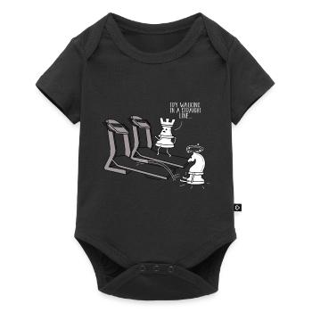 tapis roulant d'échecs - Body à manches courtes Premium Bébé - noir - Devant