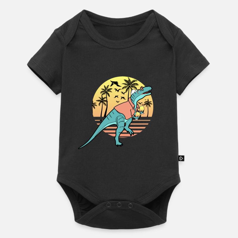 dinosaurier - Baby Premium Kurzarmbody - Schwarz
