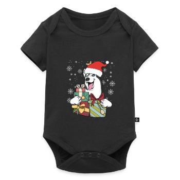 Chien Husky Sibérien Cadeau De Noël Père Noël - Body à manches courtes Premium Bébé - noir - Devant