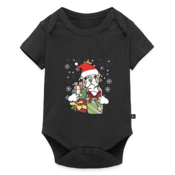 Bouledogue anglaise Noël Noël cadeau - Body à manches courtes Premium Bébé - noir - Devant