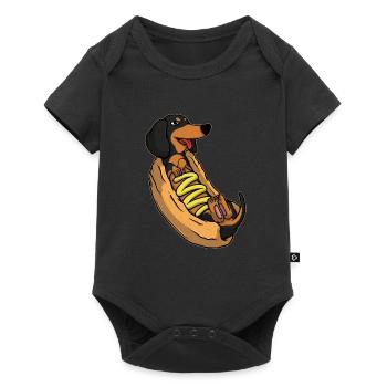 Hotdog Weenie Wiener Dog Dachshund Sausage - Baby Premium short-sleeve bodysuit - black - Front