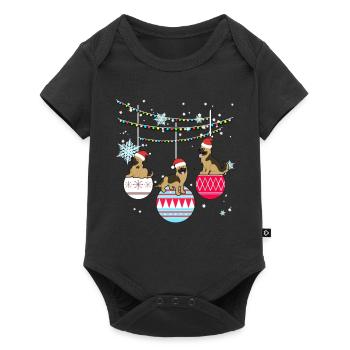 Cadeau de Noël de chien de berger allemand - Body à manches courtes Premium Bébé - noir - Devant