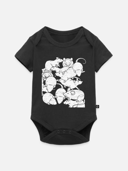 Ratten - Baby Premium Kurzarmbody - Schwarz