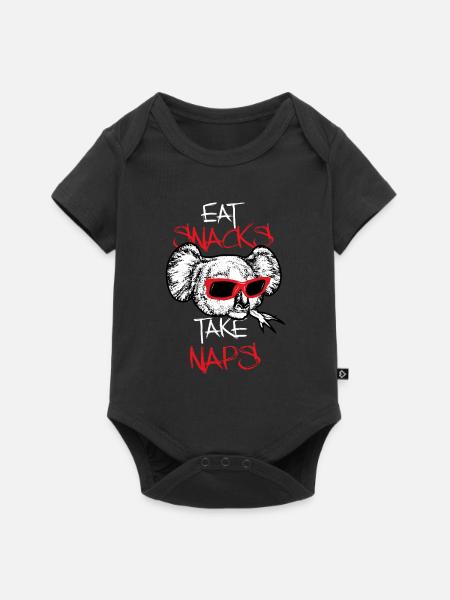 Koala Australien lustiges Geschenk - Baby Premium Kurzarmbody - Schwarz