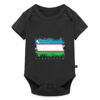 Usbekistan Flagge Fahne Taschkent Staat Asien Volk - Baby Premium Kurzarmbody - Schwarz - Vorne