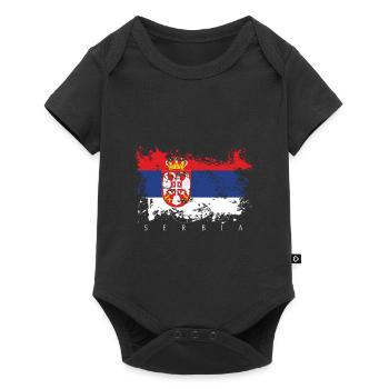 Serbie drapeau de la serbie drapeau pays personnes fierté - Body à manches courtes Premium Bébé - noir - Devant