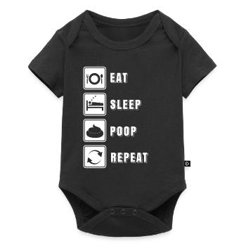 Lustiger Baby-Strampler Babykleidung Geschenk - Baby Premium Kurzarmbody - Schwarz - Vorne