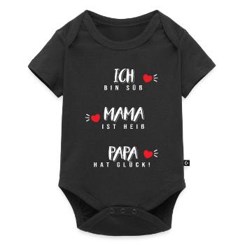 Lustiger Baby-Strampler Babykleidung Geschenk - Baby Premium Kurzarmbody - Schwarz - Vorne