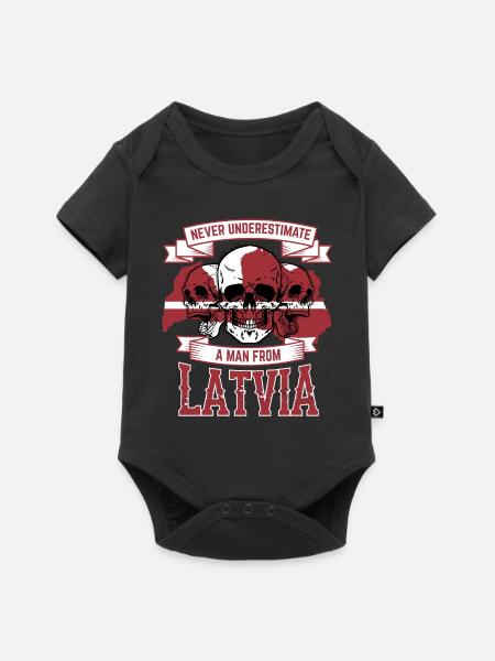 lettland - Baby Premium Kurzarmbody - Schwarz