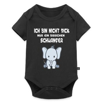 Cadeau de grossesse pour bébé éléphant enceinte - Body à manches courtes Premium Bébé - noir - Devant