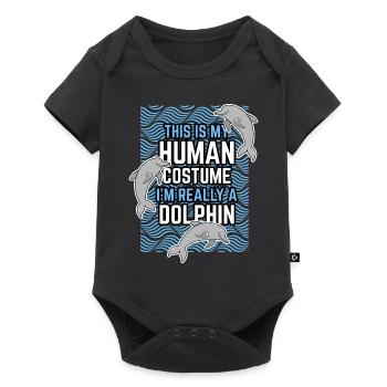 Idée cadeau dauphin - Body à manches courtes Premium Bébé - noir - Devant