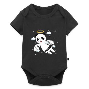 Ange panda - Body à manches courtes Premium Bébé - noir - Devant