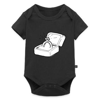 Epouse-moi! Cadeau d'application clunker bague diamant - Body à manches courtes Premium Bébé - noir - Devant