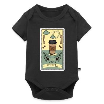 Carte de tarot de café - Body à manches courtes Premium Bébé - noir - Devant