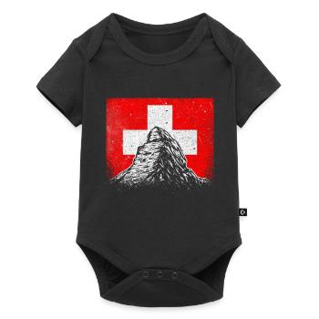 Switzerland Matterhorn Zermatt Swiss Cross Gift - Baby Premium short-sleeve bodysuit - black - Front