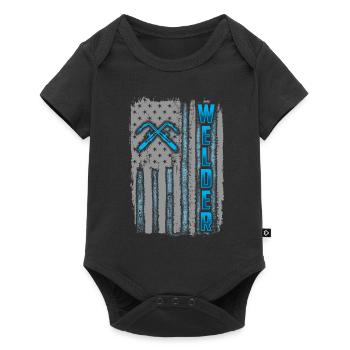 Drapeau USA cadeau cadeau de soudeur serrurier - Body à manches courtes Premium Bébé - noir - Devant