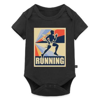 Running Retro Running Runner Sport Cadeau - Body à manches courtes Premium Bébé - noir - Devant