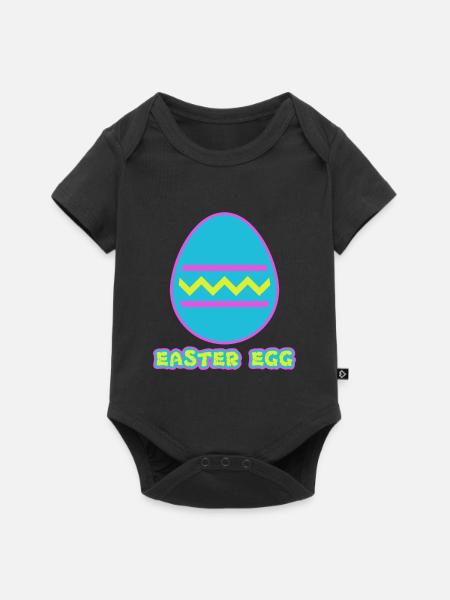 Easter Egg - Oster Ei - Baby Premium Kurzarmbody - Schwarz