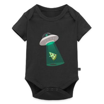 Pizza alien with UFO - Pizza Alien avec UFO - Body à manches courtes Premium Bébé - noir - Devant