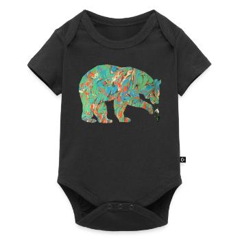 ours avec perce neige e 4 - Body à manches courtes Premium Bébé - noir - Devant