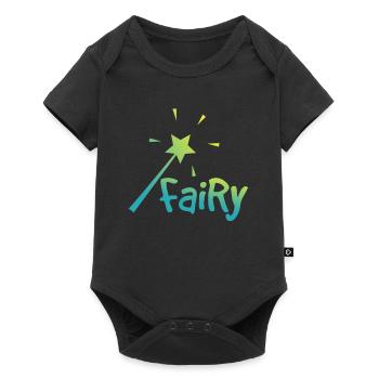 Fairy with a wand - fairies with a magic wand - Baby Premium short-sleeve bodysuit - black - Front