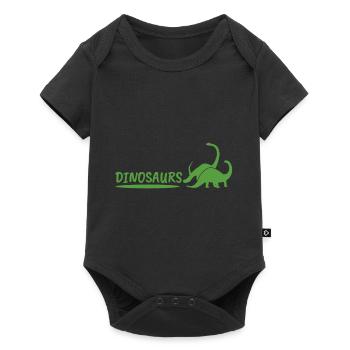 Dinosaurs en vert - dinosaures en vert - Body à manches courtes Premium Bébé - noir - Devant