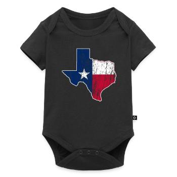 Carte du drapeau rétro du Texas - Body à manches courtes Premium Bébé - noir - Devant